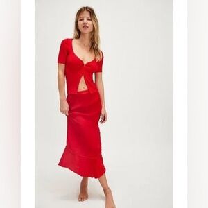 Free People 	Love Story Half Slip Midi Skirt